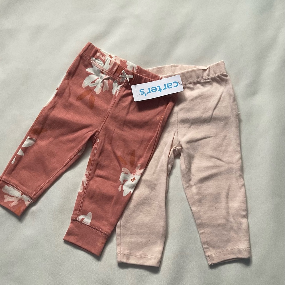 Carter's  Pants Pink With Flowers‎ & Ruffled 2 piece 6 Months